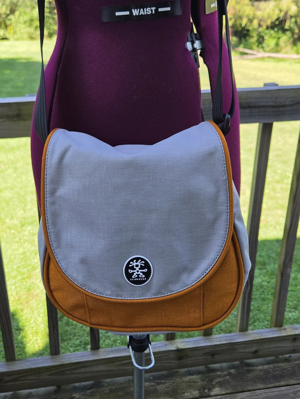 Gray & Orange Crumpler Aggott Crossbody Bag